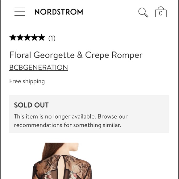 Bcbg floral georgette and crepe romper - Picture 5 of 7